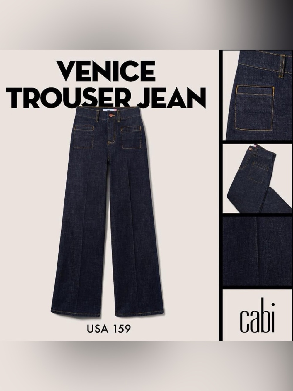 CAbi Venice Trouser Jean - Dark Indigo